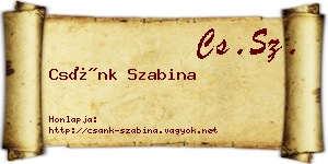 Csánk Szabina névjegykártya